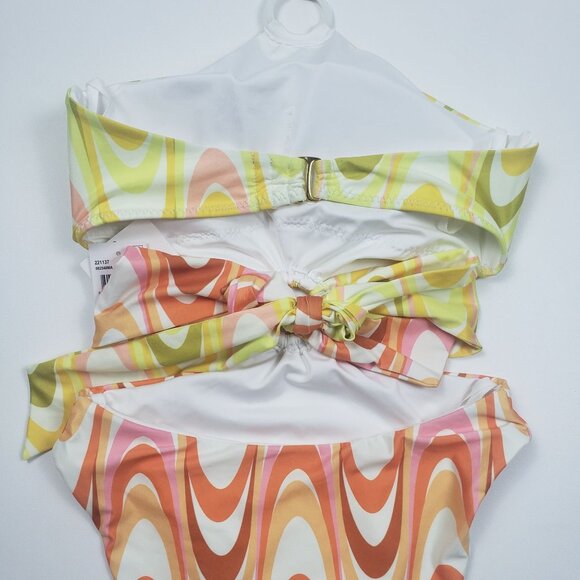 Becca Whirlpool Margot High Neck Halter One Piece Size Small Citrus Retro Print - Picture 13 of 16